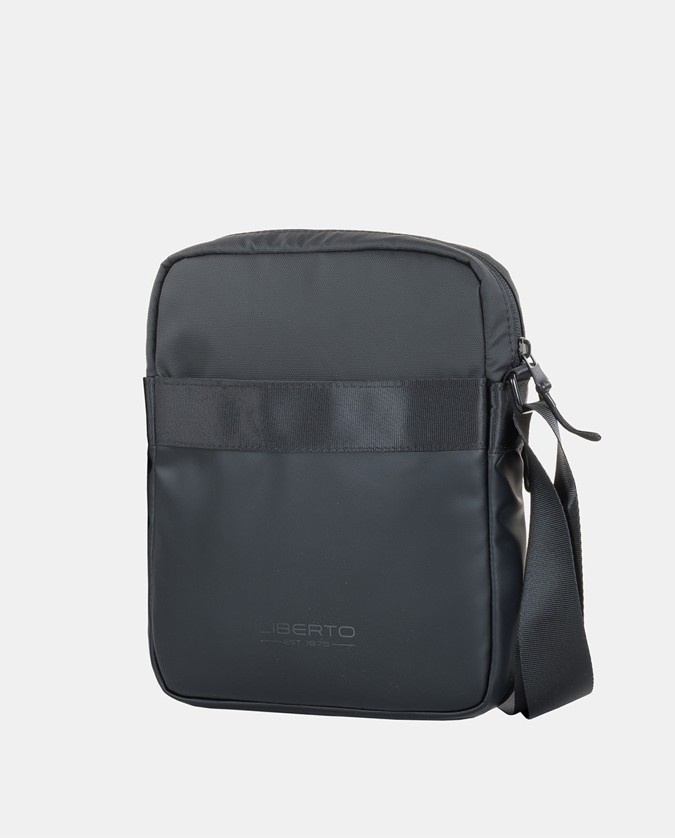 Mala a Tiracolo Grande com Bolso Central Preto-3