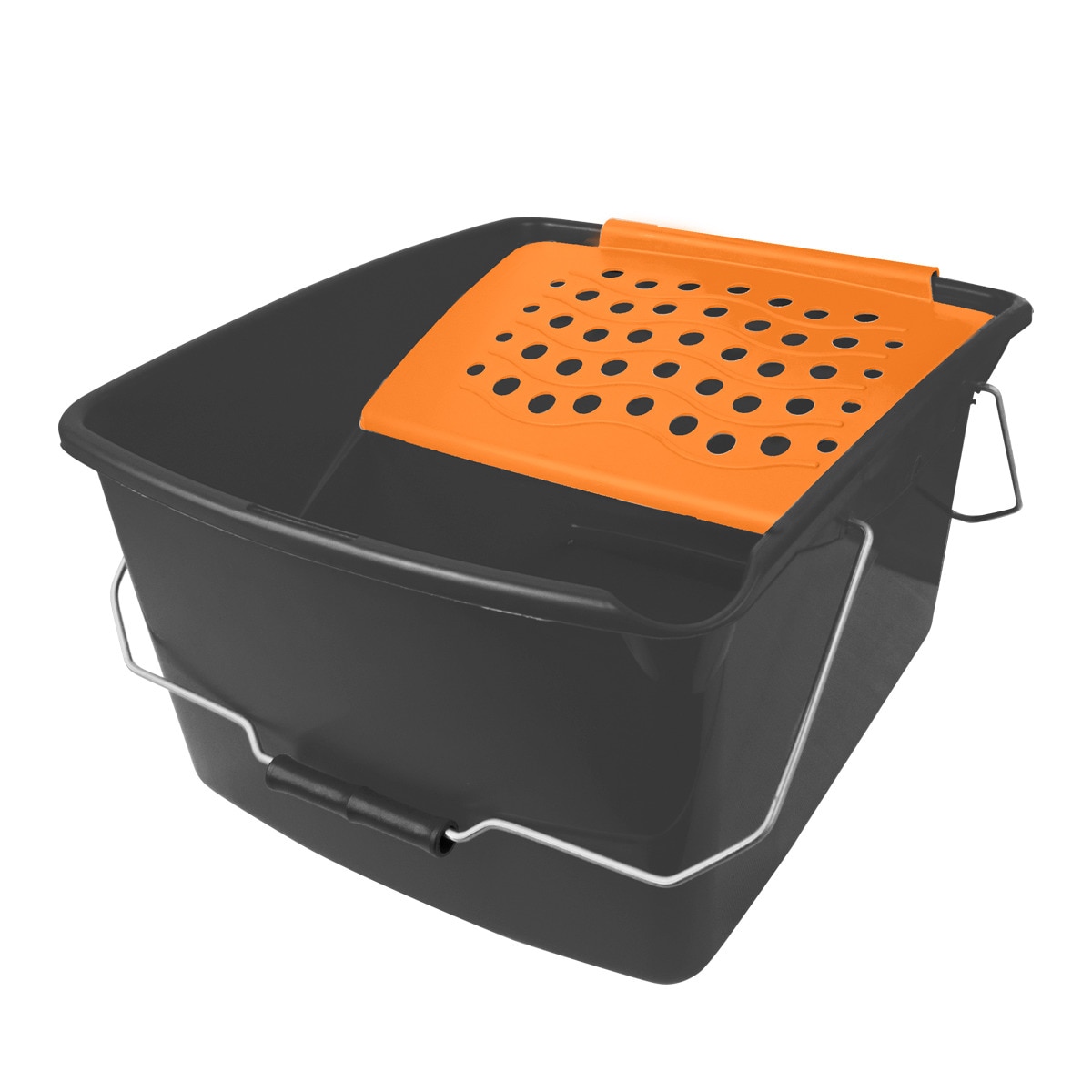 Balde de Plástico com Grelha Premium com Tampa - 16 L Laranja / Azul-1