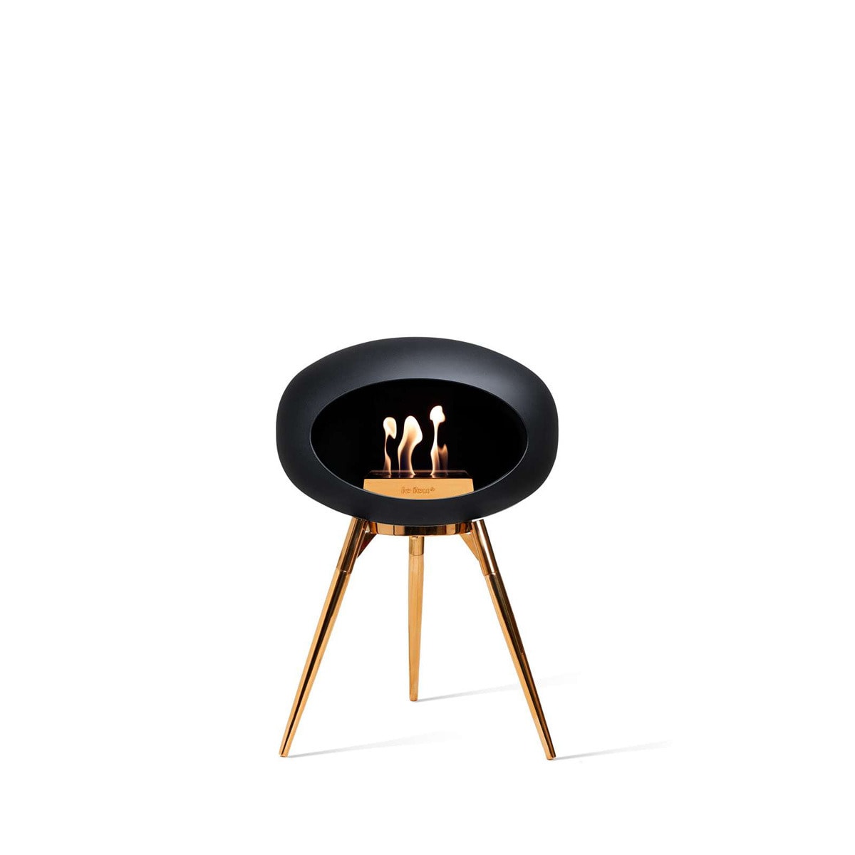 Biochimenea Bioetanol Ground Low Cúpula Negra - Bol Dorado - Patas doradas Negro-1