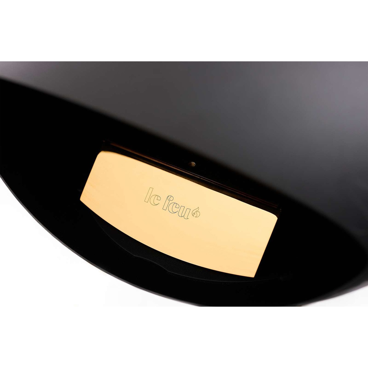 Biochimenea Bioetanol Ground Steel Low Cúpula Negra - Poste Dorado - Plato Dorado Negro / Dorado-4