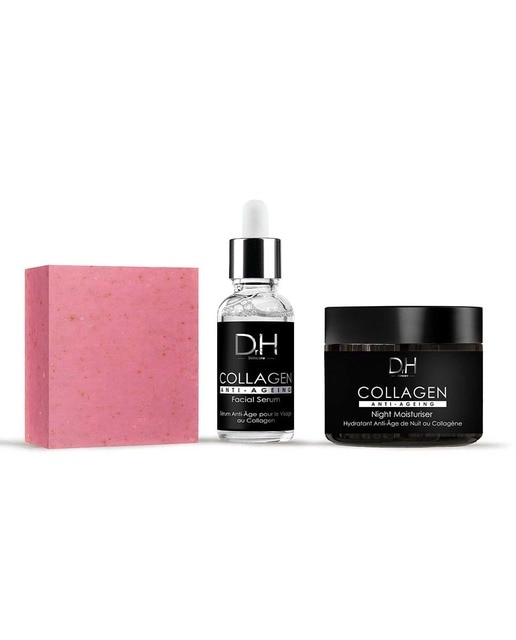 Imagen 0 de Crema Hidratante de Noche con Colágeno + Sérum Facial + Barra Limpiadora