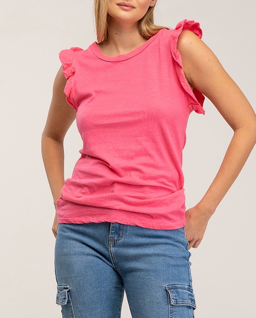 Imagen 0 de Camiseta básica volantes en mangas