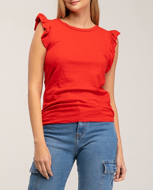 Imagen 0 de Camiseta básica volantes en mangas