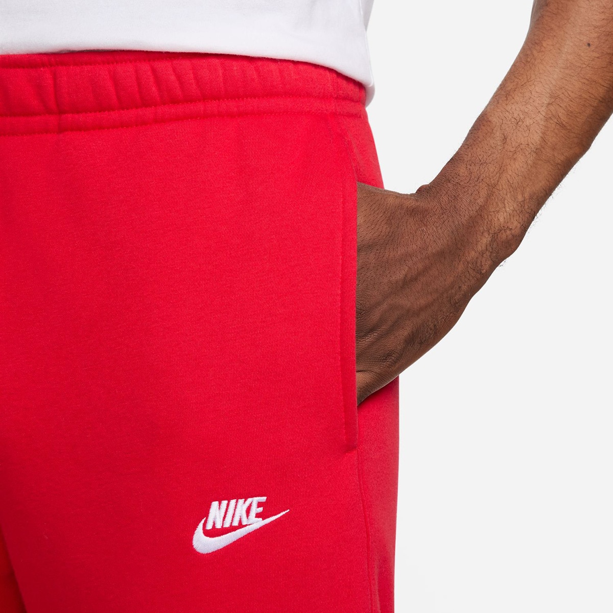 Calças de homem Sportswear Club Fleece Nike Vermelho-4