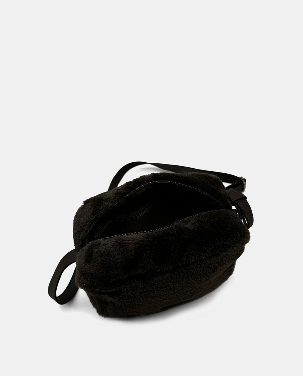 Mala a Tiracolo Pequena Grosseto com Pelo Castanho-4