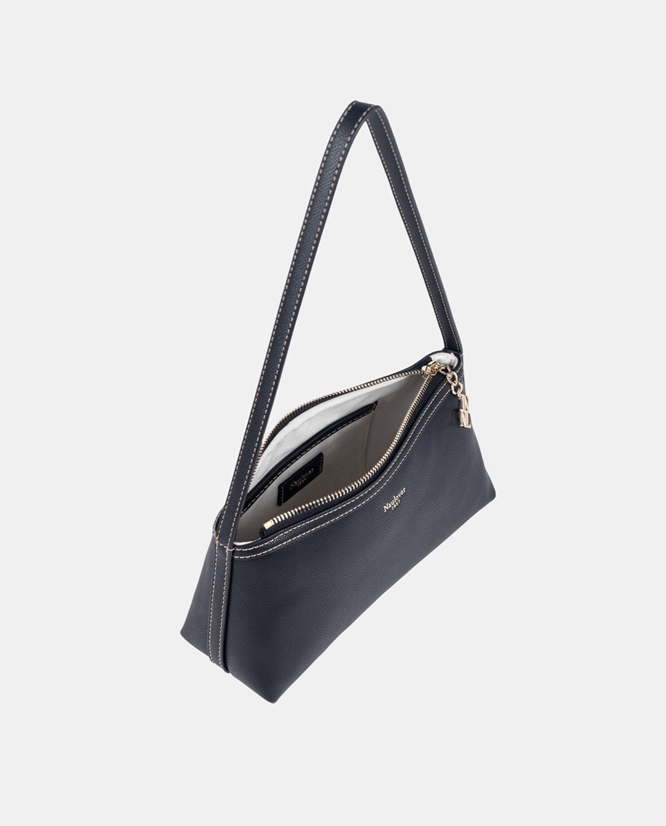 Mala Tipo Baguette Triangular. Preto-3