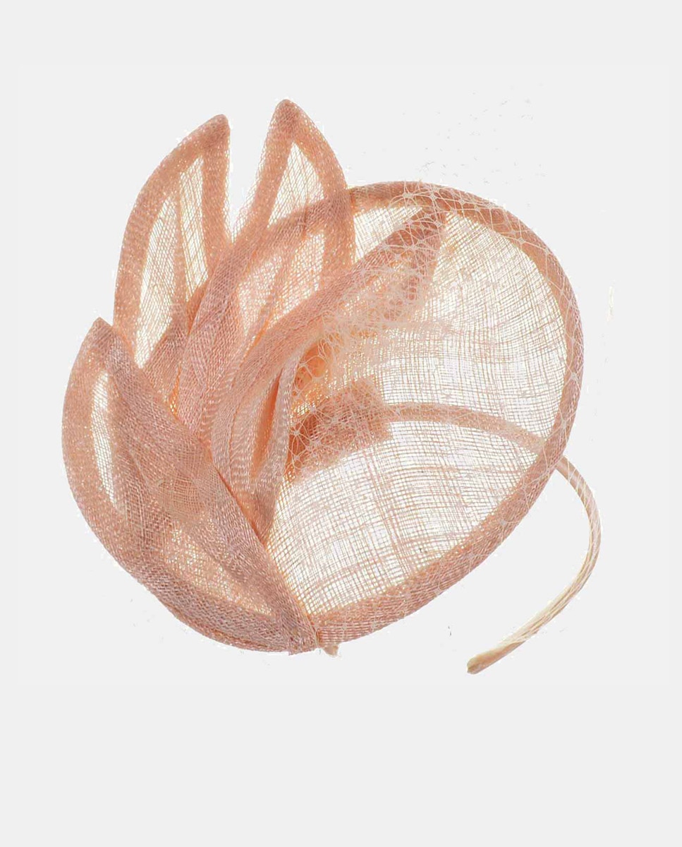 Toucado Sinamay com Plumas Rosa-1