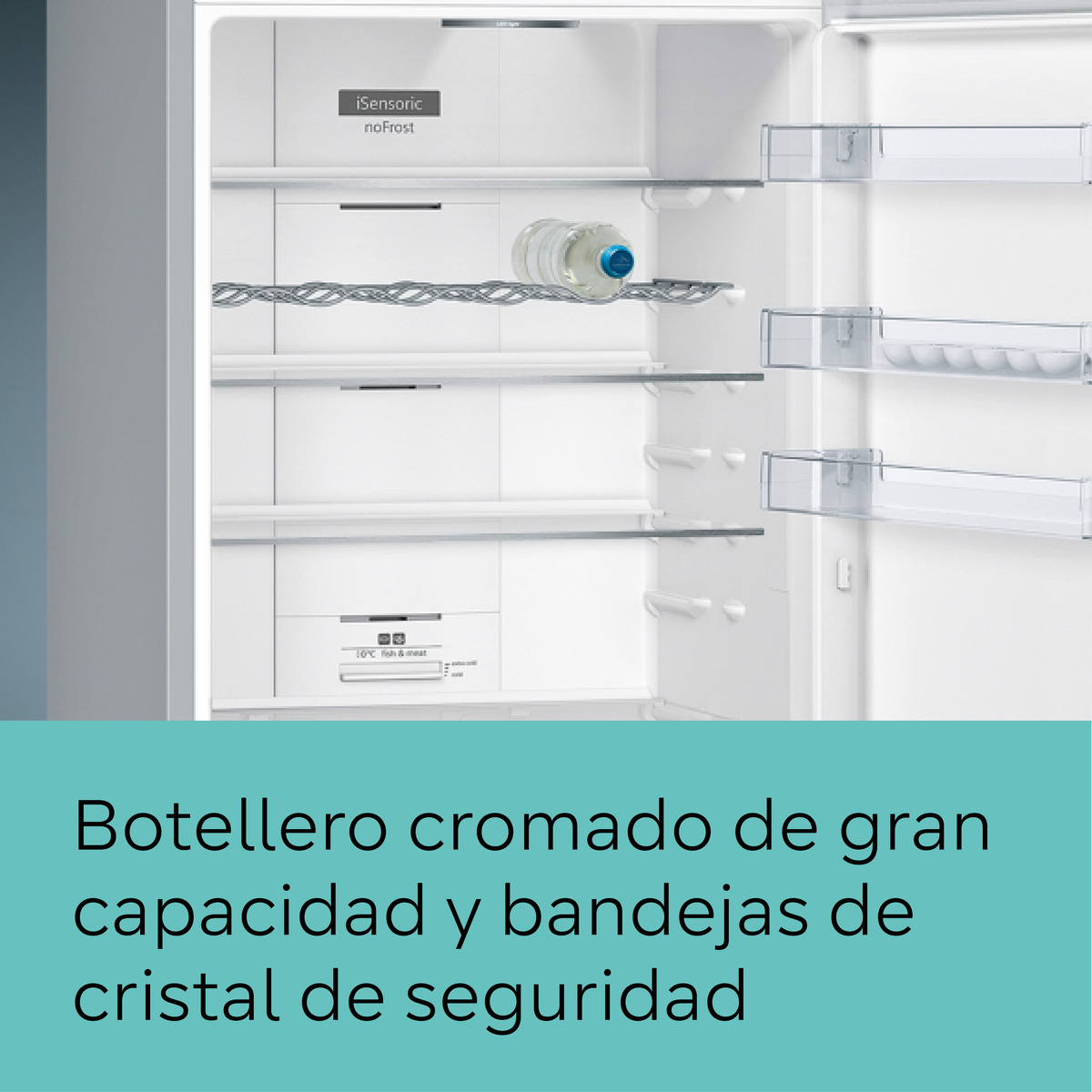 Frigorífico Combinado Siemens KG49NXIDQ No Frost, multiAirflow e de 203 cm - Aço Escovado Antidedadas Aço inoxidável-4