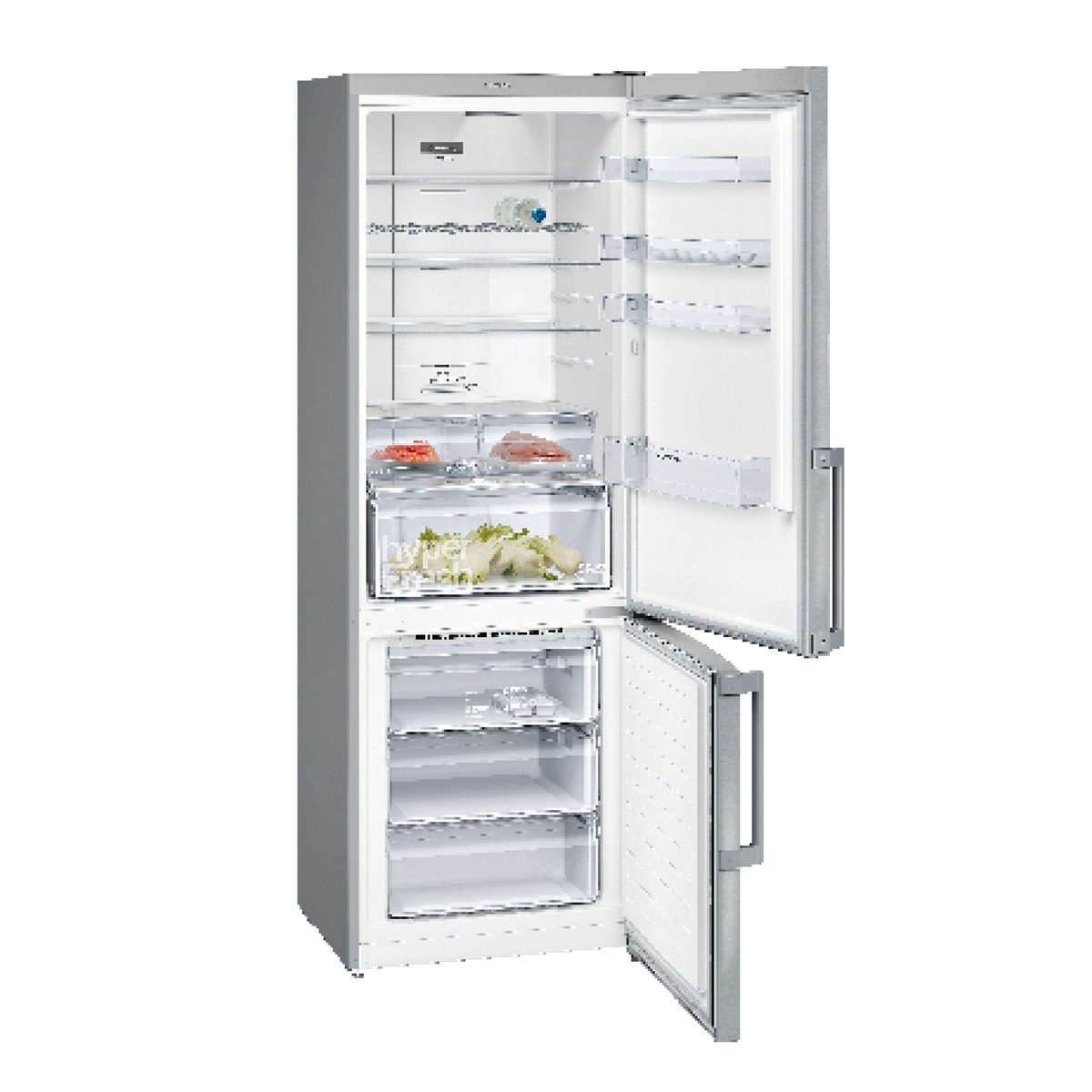 Frigorífico Combinado Siemens KG49NXIDQ No Frost, multiAirflow e de 203 cm - Aço Escovado Antidedadas Aço inoxidável-2