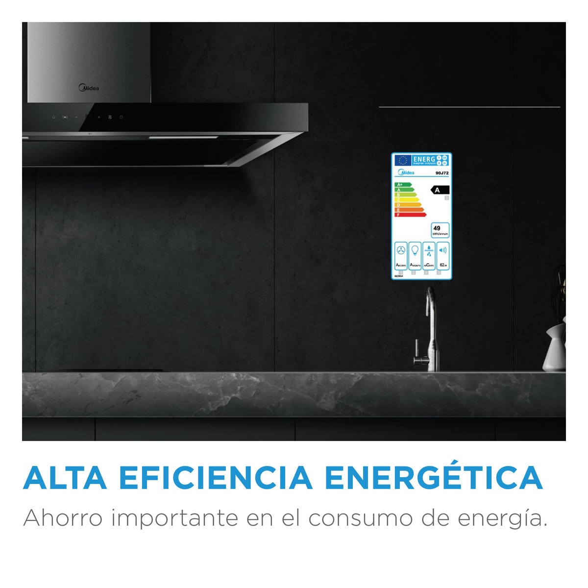 Exaustor de Parede Midea MH60A3200W-ES com 3 Níveis de Extração e de 59,7 cm - Vidro Branco Cristal branco-3