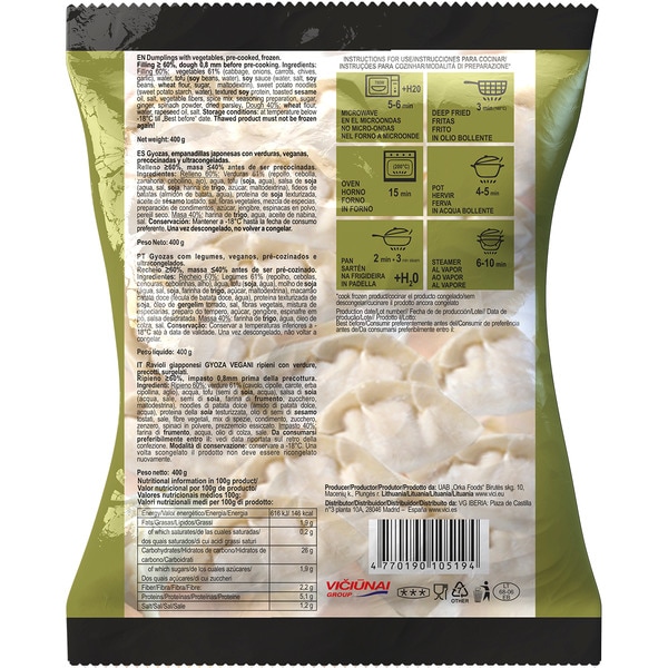 empanadillas de verduras bolsa 400 g