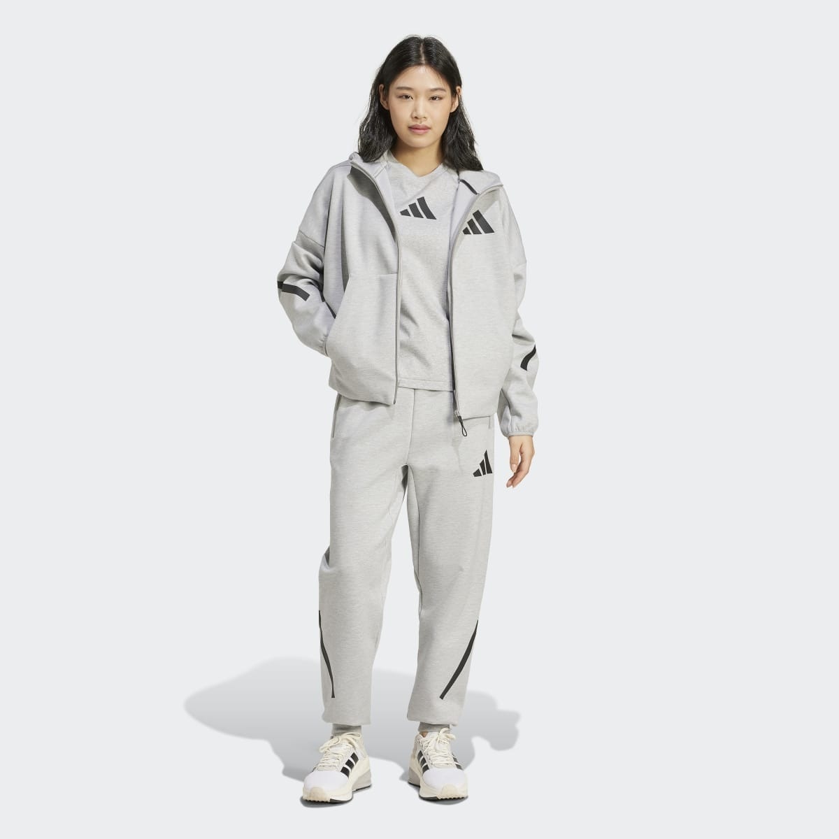 Calças de mulher Z.N.E adidas Cinzento-5
