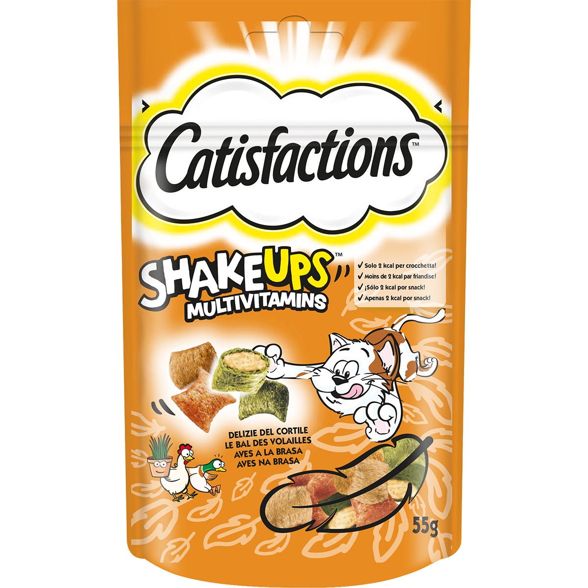 Shakeups para Gatos Multivitaminas Aves na Brasa embalagem 55 g