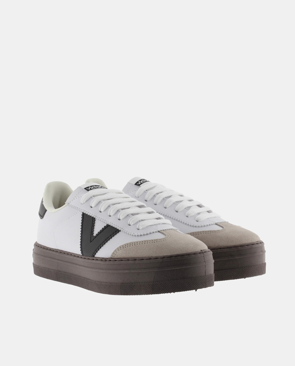 Sapatilhas Baixas com Plataforma Branco-5