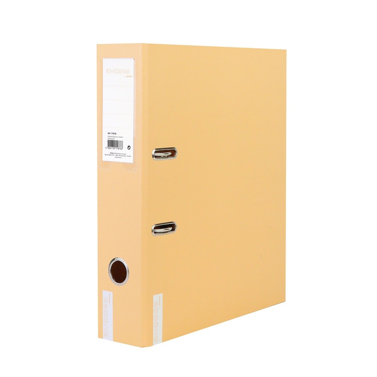 Pasta De Arquivo Ancor Emboss Dry A4 Comercial L/80mm 2 Argolas Mostarda 1