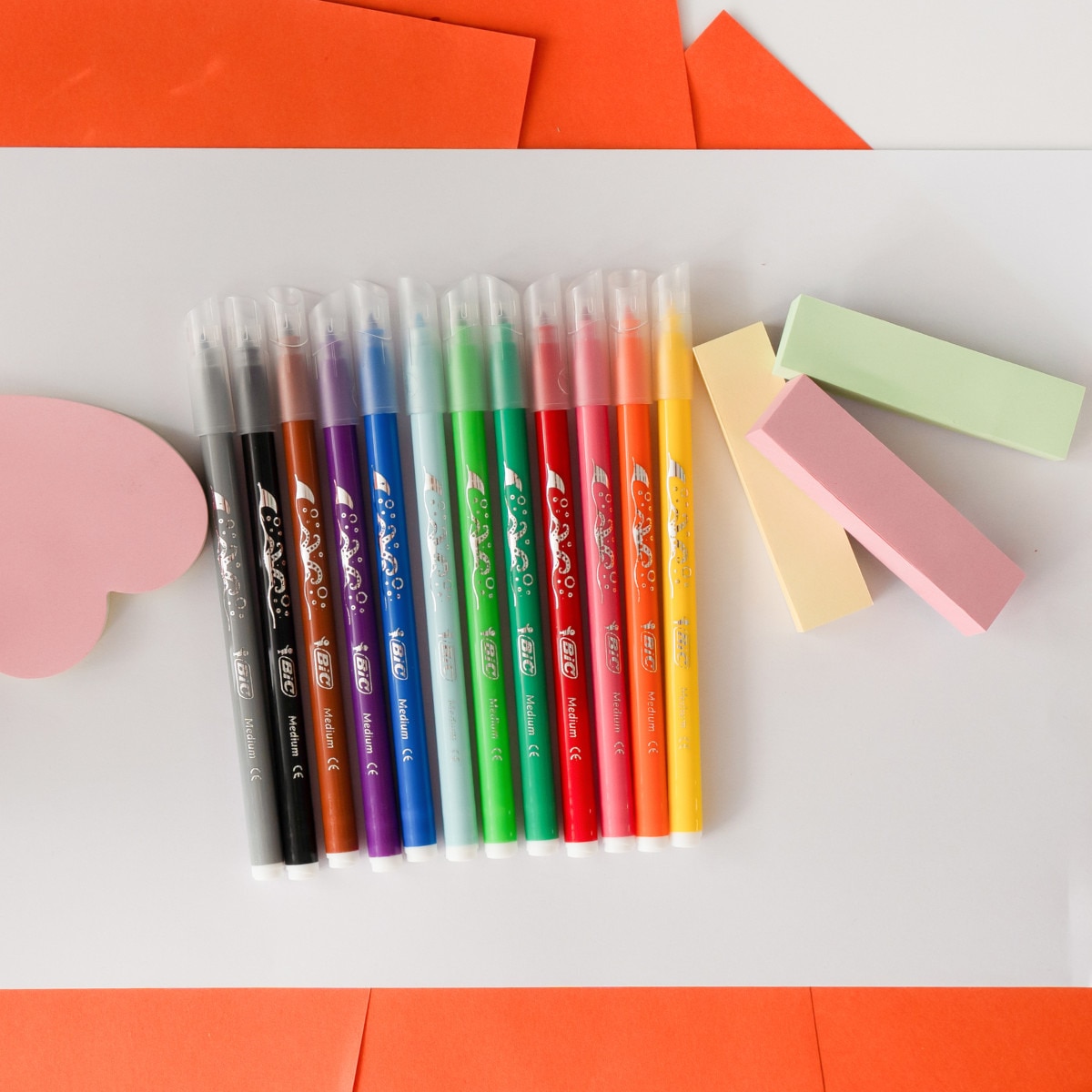 Pack de 10+2 rotuladores de colores lavables para niños Kids couleur BIC 6