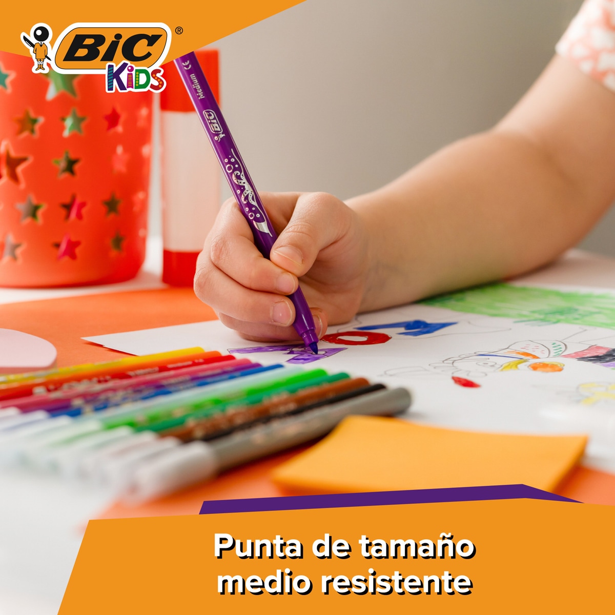Pack de 10+2 rotuladores de colores lavables para niños Kids couleur BIC 4
