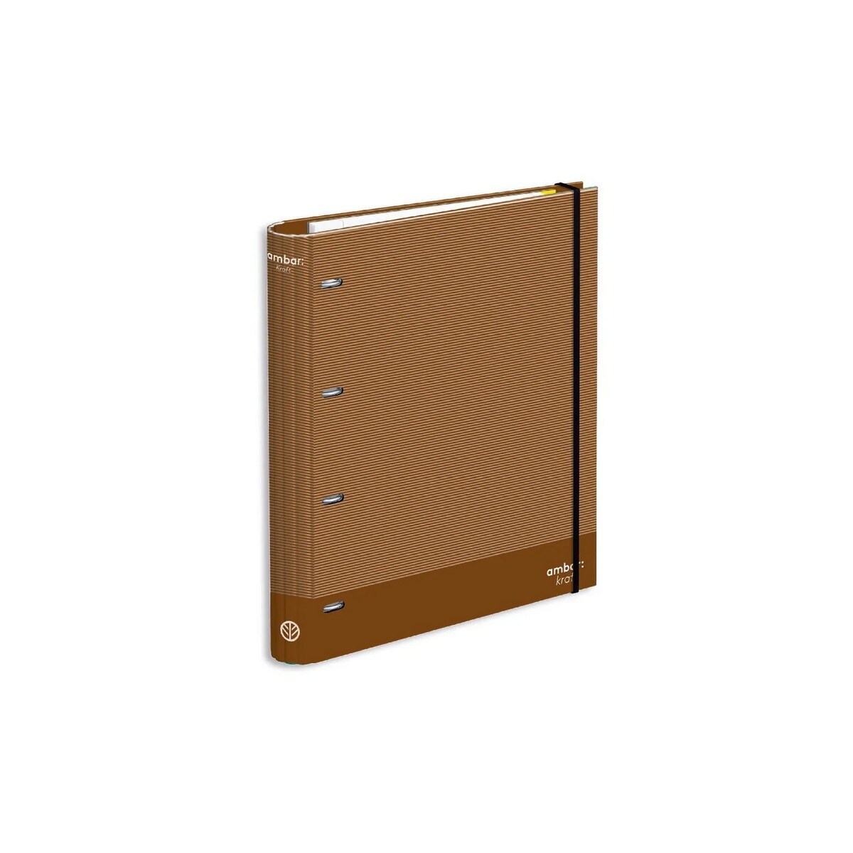 Capa Kraft A4 4 Argolas Lombada 7 Vincos Recarga Pautada 3