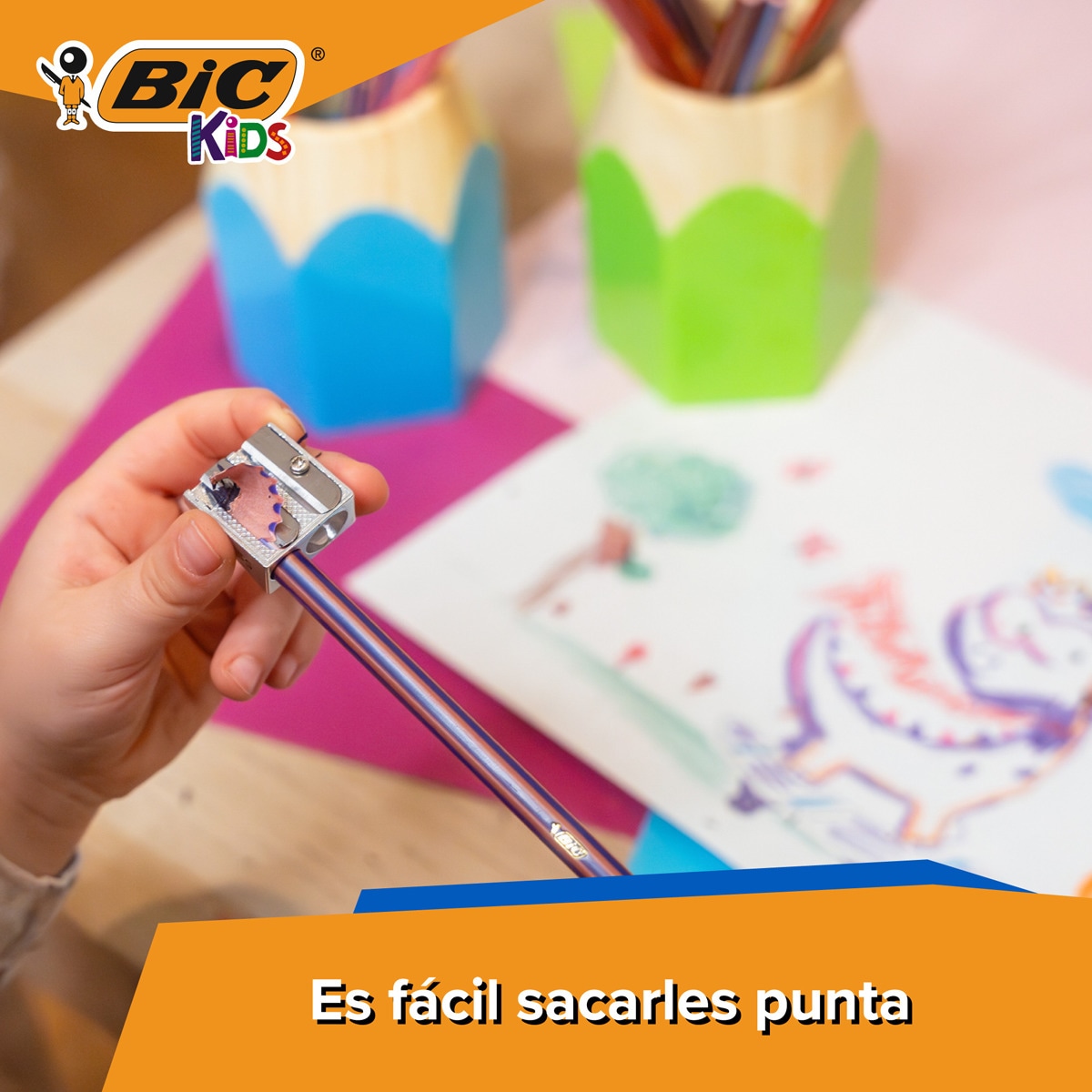 Pack 12 lápices de colores para niños para colorear kids evolution stripes BIC 3