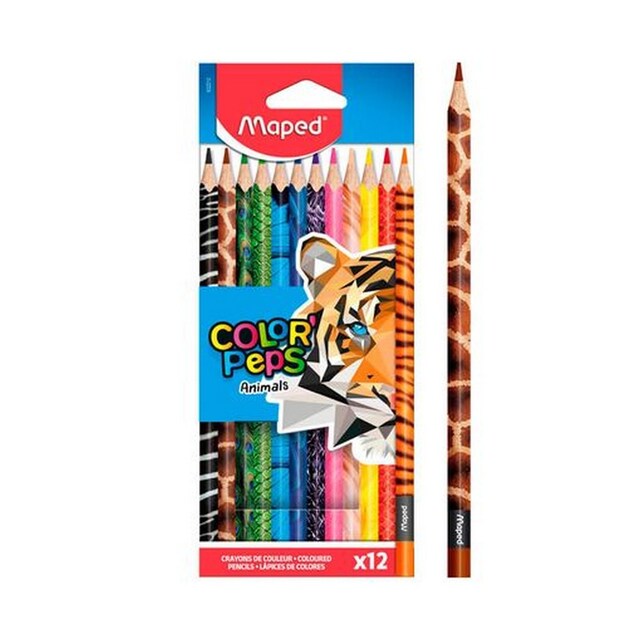 Imagem 0 de Caixa com 12 Lápis Cor Peps Animais