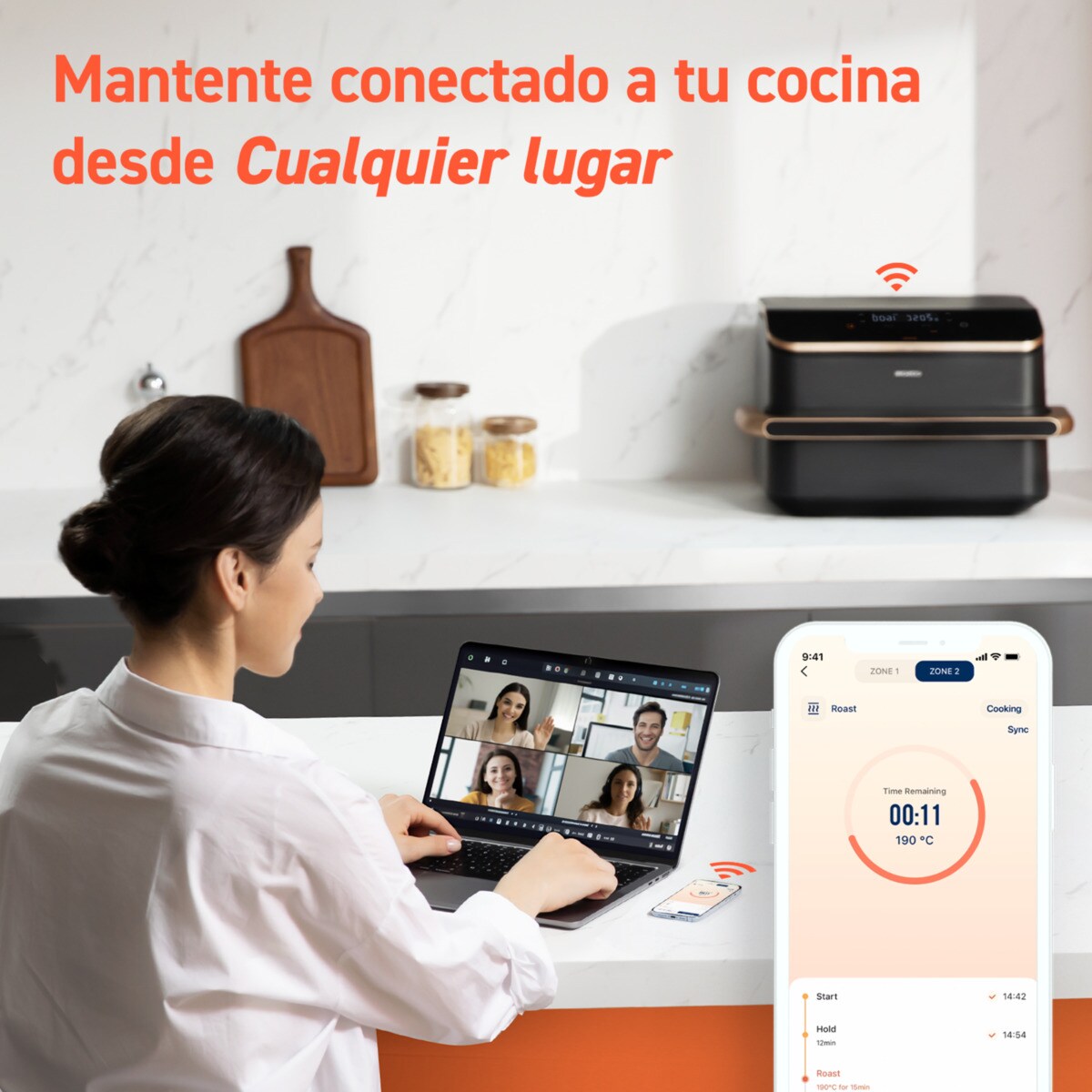 Fritadeira  Air Fryer Cososri Dual Blaze TwinFry? Chef Edition KOSP0027EUN sem Óleo de 10 Litros - Preto Preto-9