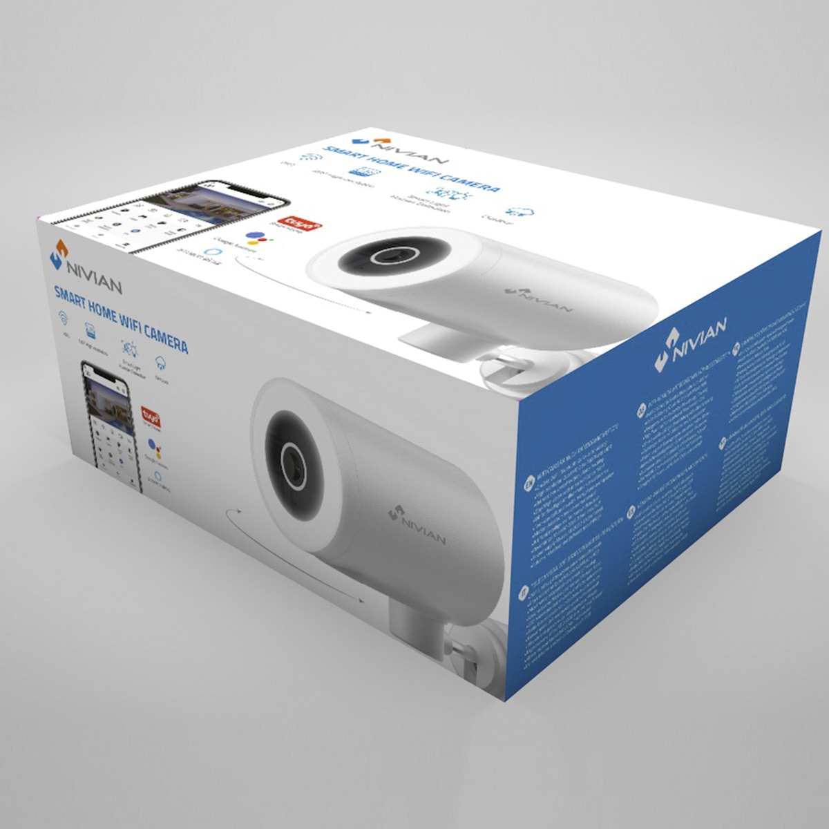 Cámara de vigilancia exterior Nivian IPC-0H3-L Motorizada, WiFi, Half 4K, Detección Humana AI y Autotracking Blanco-12