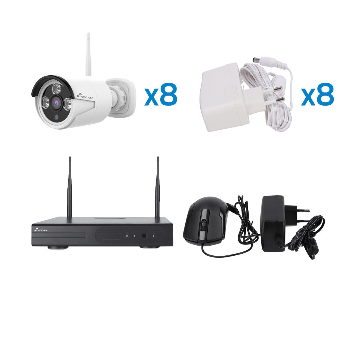 Cámara de vigilancia exterior Nivian IPC-0H3-L Motorizada, WiFi, Half 4K, Detección Humana AI y Autotracking Blanco-8