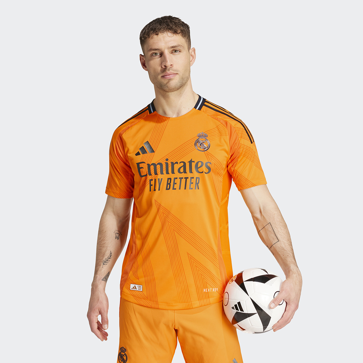 T-shirt de Homem 2.º Equipamento Real Madrid 24/25 Authentic Laranja-3