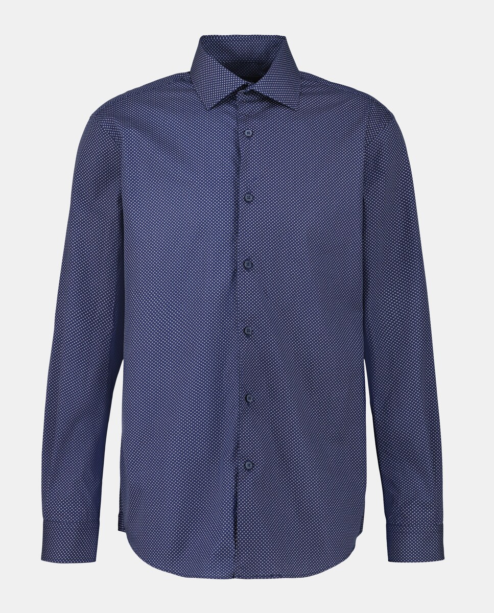 Camisa Formal com Micro Estampado Azul-4