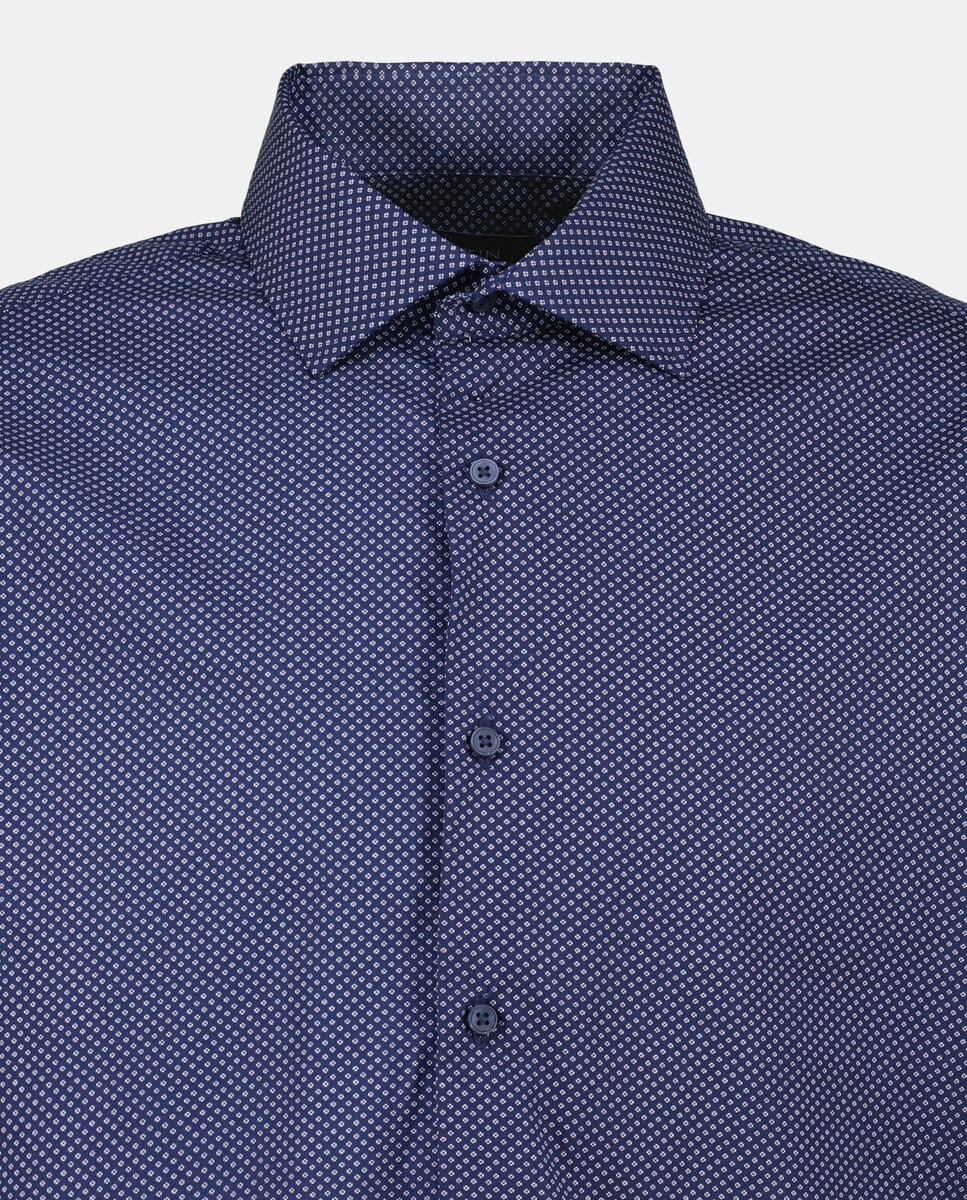Camisa Formal com Micro Estampado Azul-5