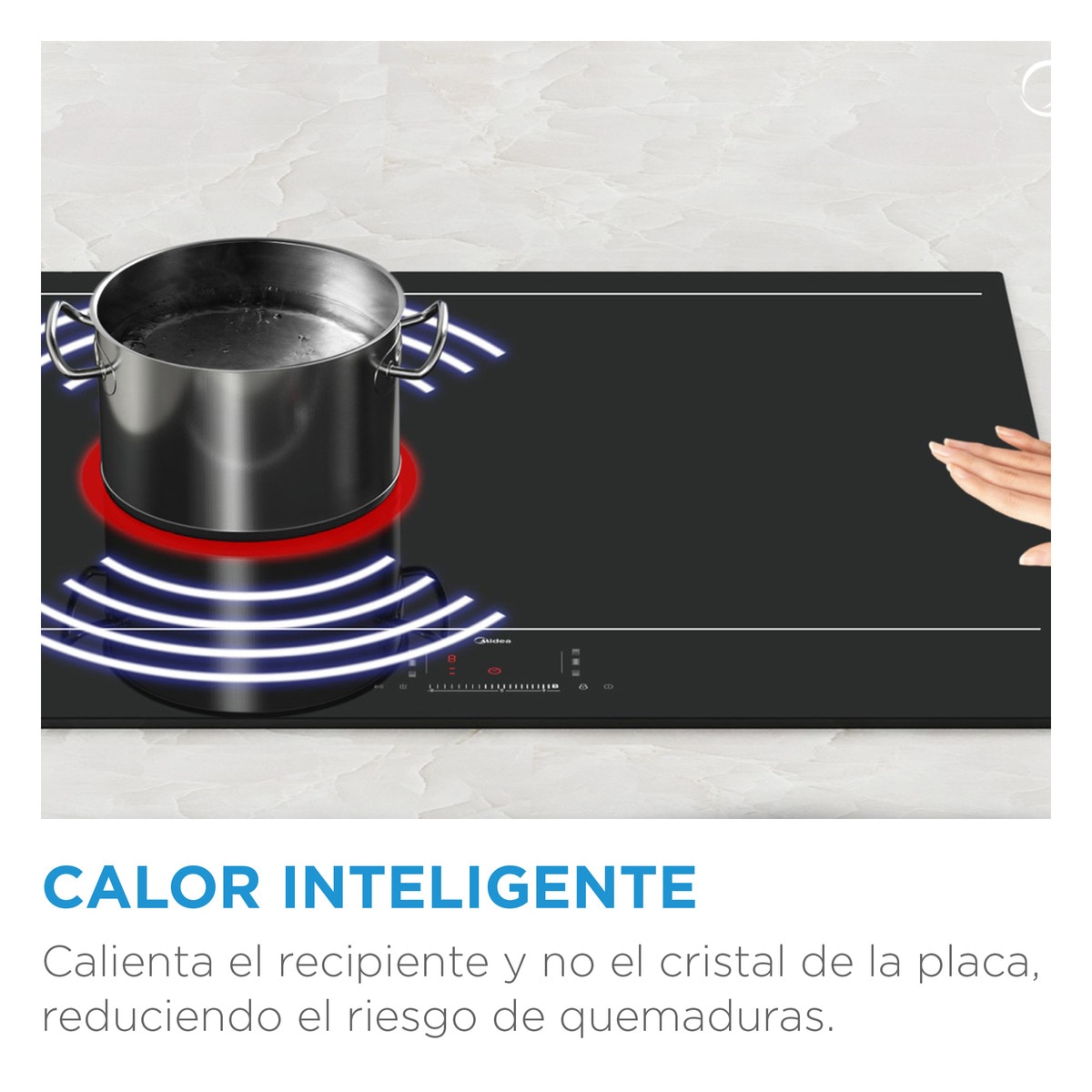 Placa modular Midea con 2 zonas de cocción - MIH350D157K0 Cristal negro-5