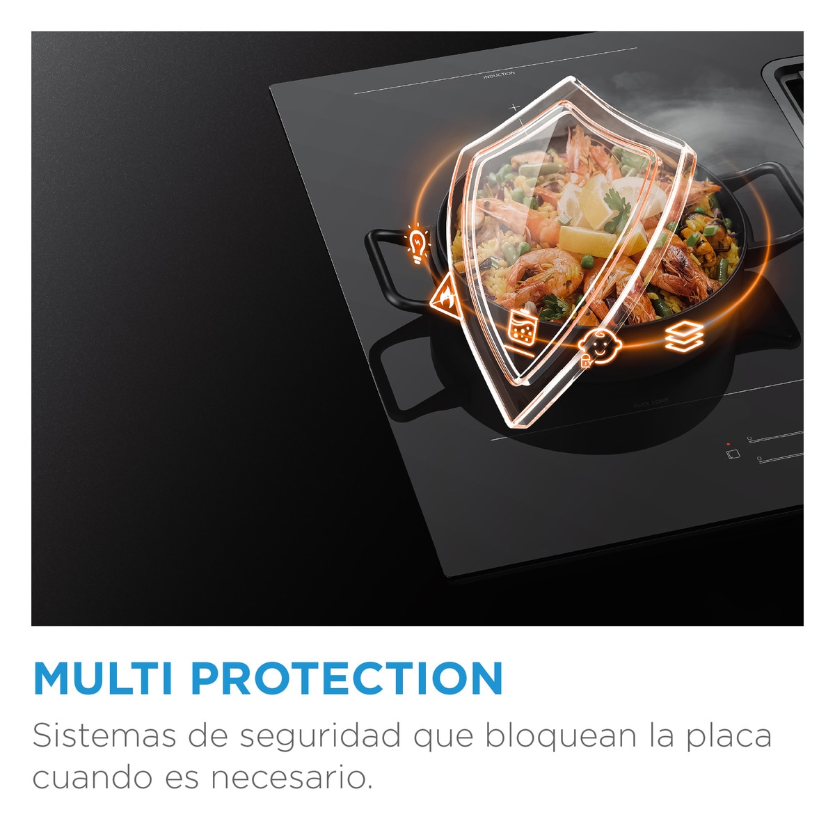 Placa modular Midea con 2 zonas de cocción - MIH350D157K0 Cristal negro-4