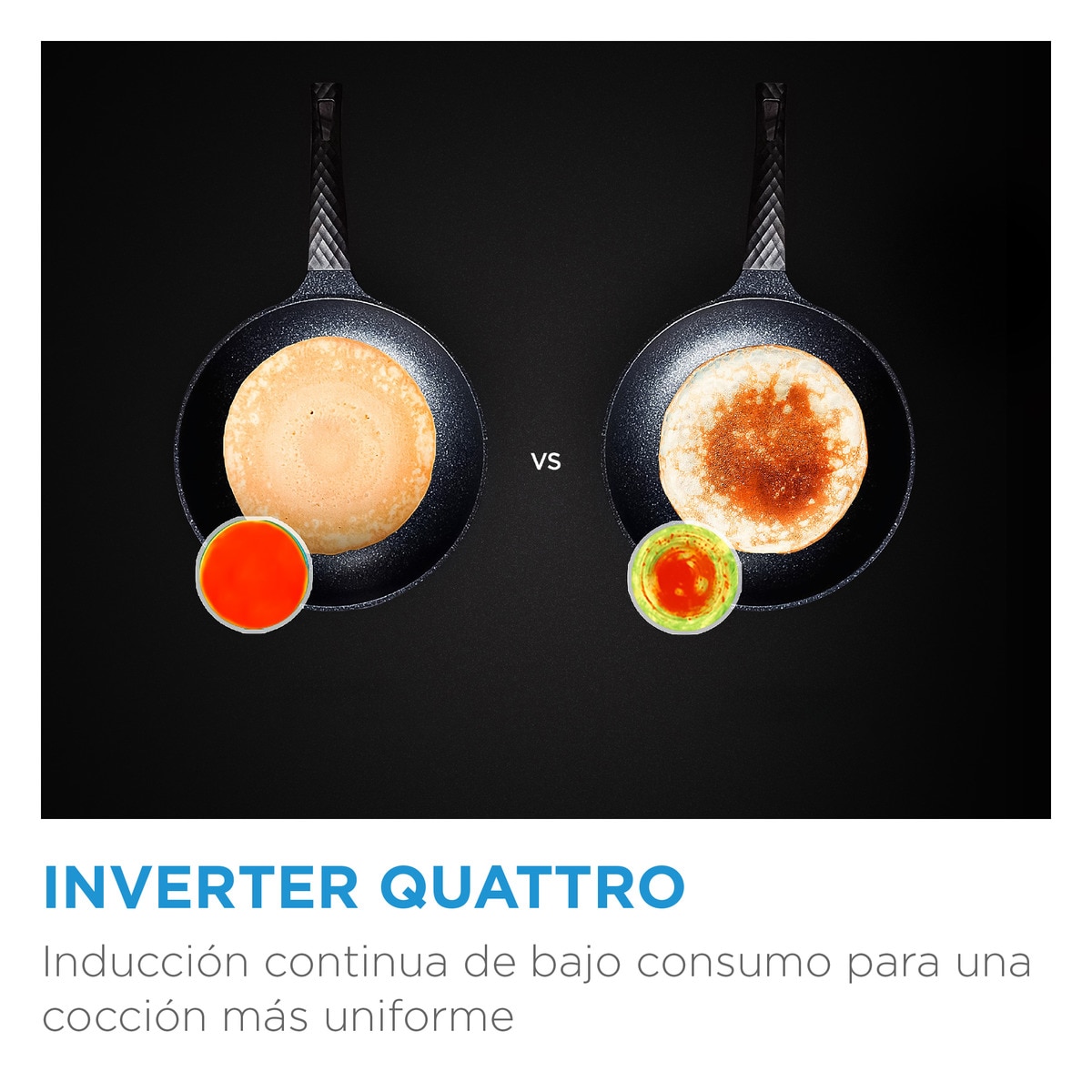 Placa inducción Midea con 3 zonas de cocción, Zona Gigante  - MIH740T279K0 Cristal negro-7