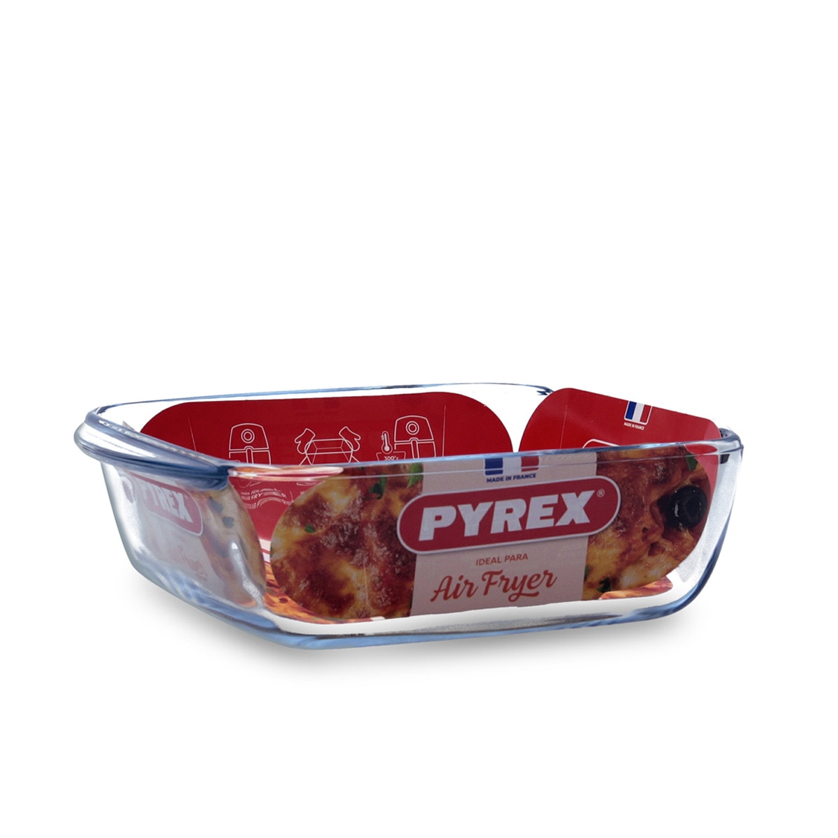 Travessa de Vidro Quadrada para Air Fryer Transparente-2
