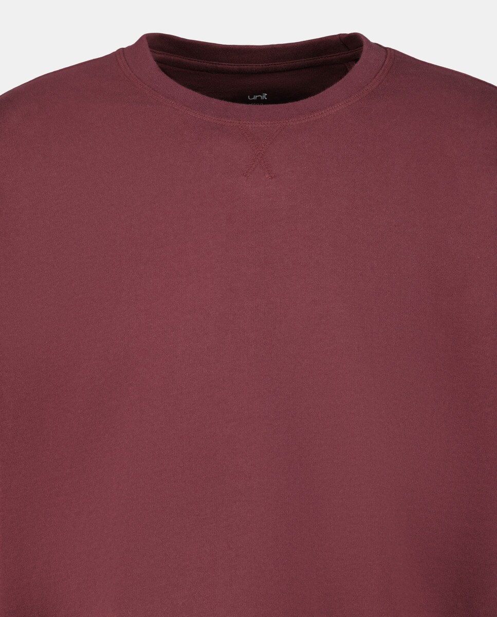 Sudadera de hombre cuello caja lisa Burdeos-5