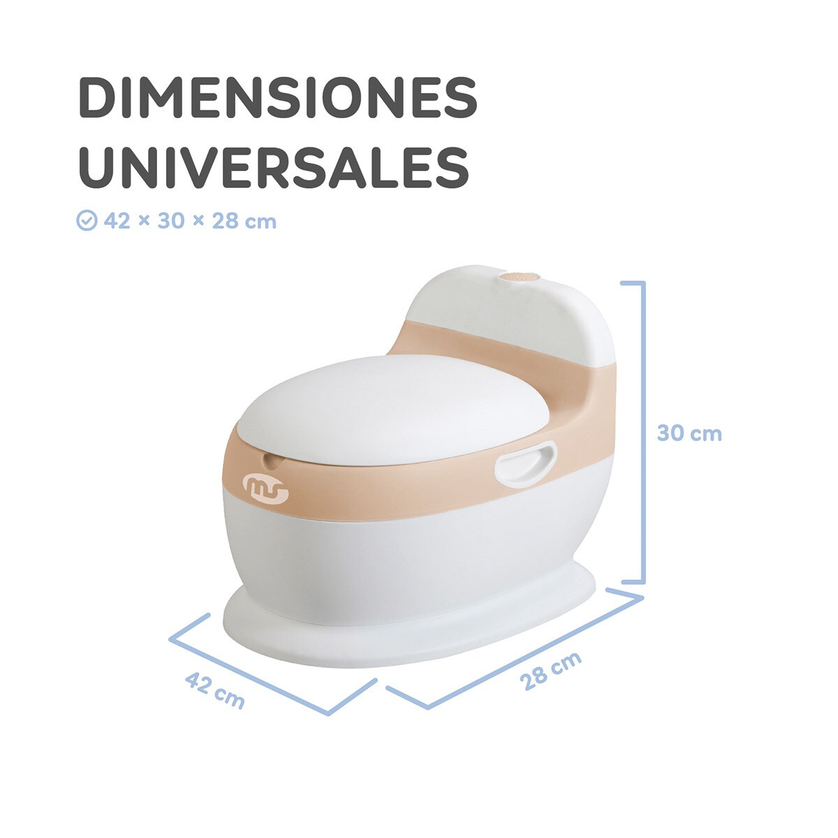 Orinal Baby Potty, 2-3 años, Con Sonido y asiento acolchado Beige-6