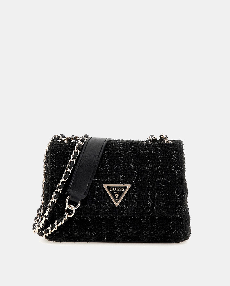 Mala a Tiracolo Giully de Tweed Preto-1