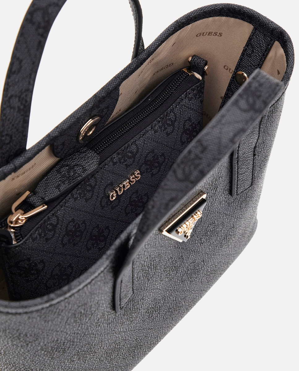 Mini Mala Tipo Tote Modelo Latona com Logótipo 4G Preto-4