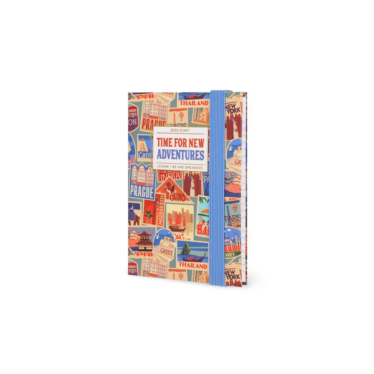 Mini Agenda 2025 12 meses vista semanal Legami Travel Stickers multilingue 4