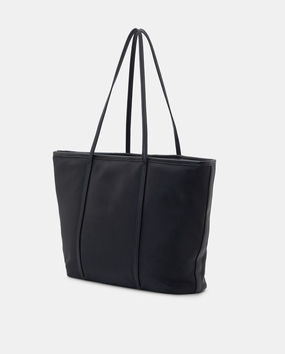 Mala a Tiracolo com Tiras e em Nylon Preto-2