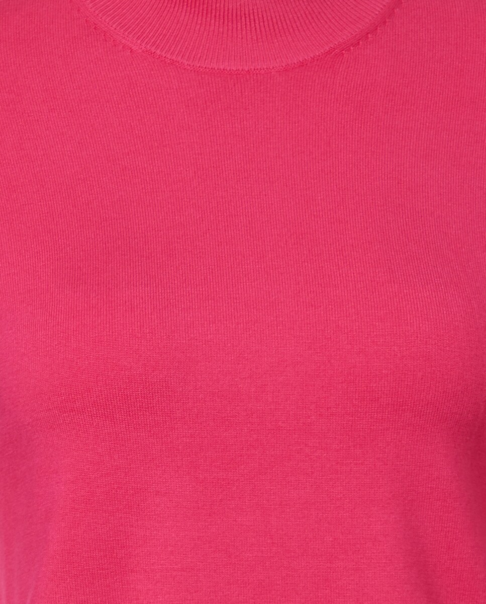 Camisola de Malha Fitted com Meia Gola 240 Fúcsia-5
