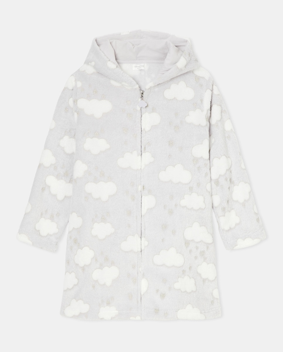 Robe com Estampado Devore de Fio Metalizado Cinzento-claro-4