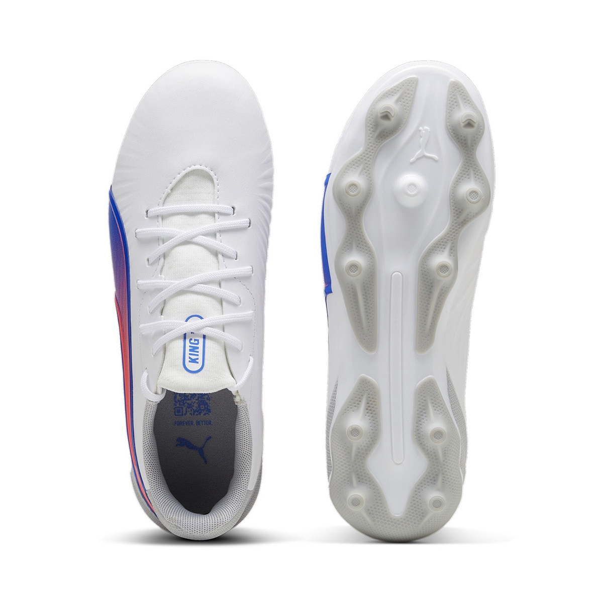 Chuteiras de Futebol de Criança King Match FG/AG Jr Branco / Azul-3