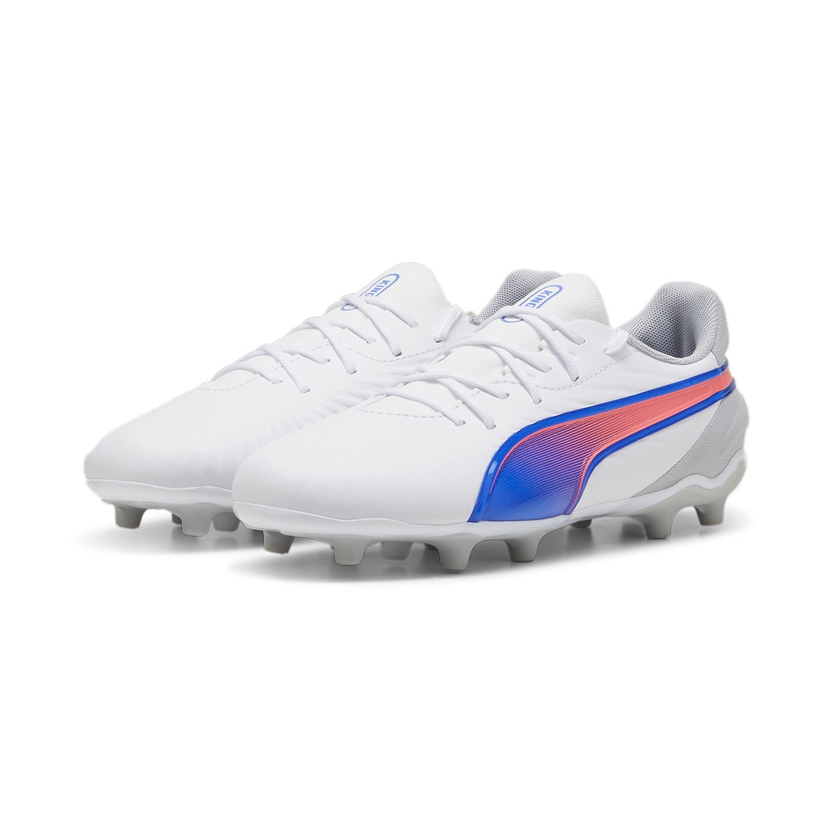 Chuteiras de Futebol de Criança King Match FG/AG Jr Branco / Azul-2