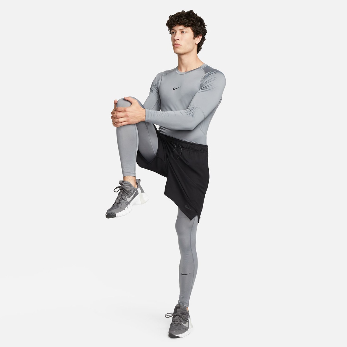 T-shirt de homem Pro Nike Cinzento-4