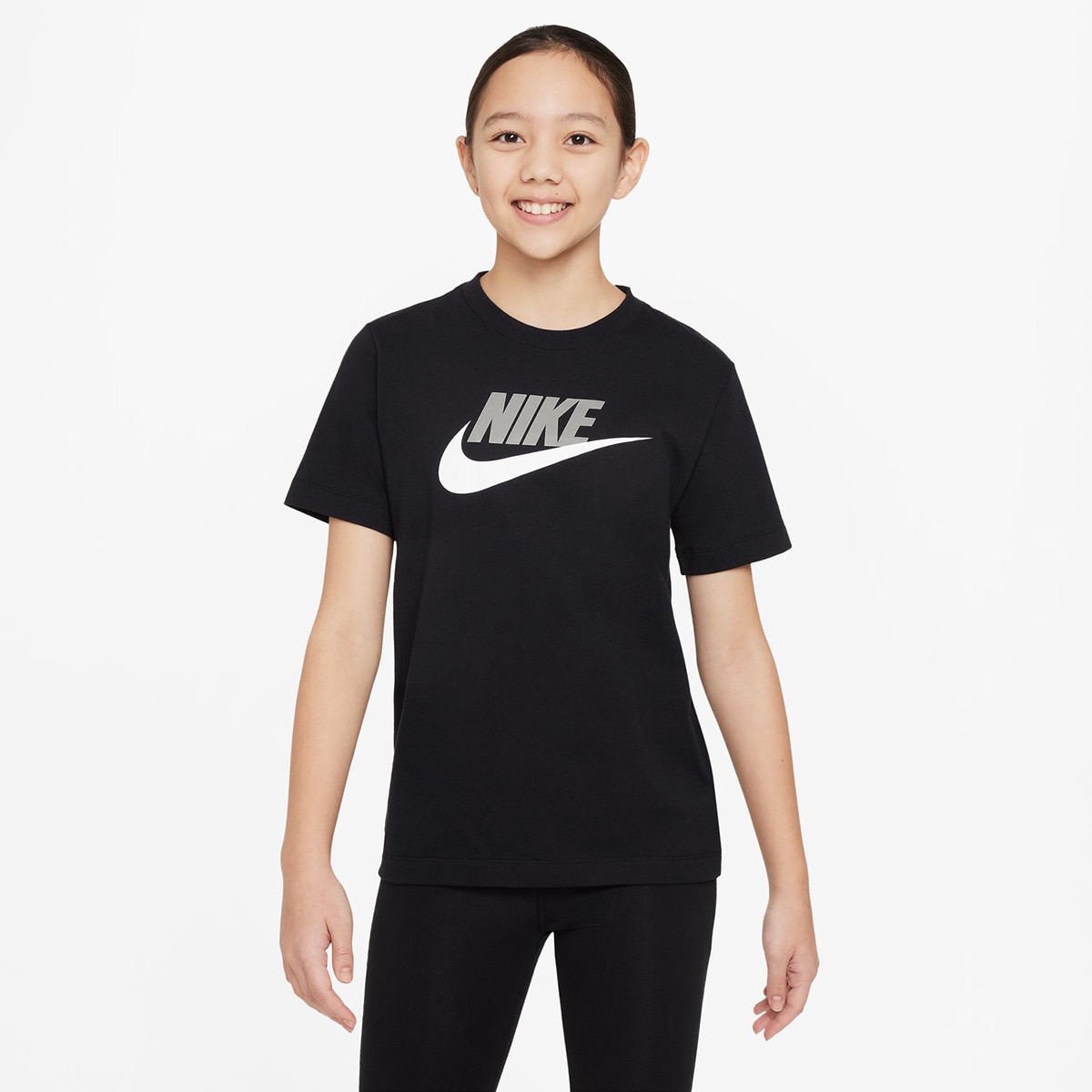 Camiseta de niños K Nsw Tee Futura Hbr Nike - Negro Negro-3