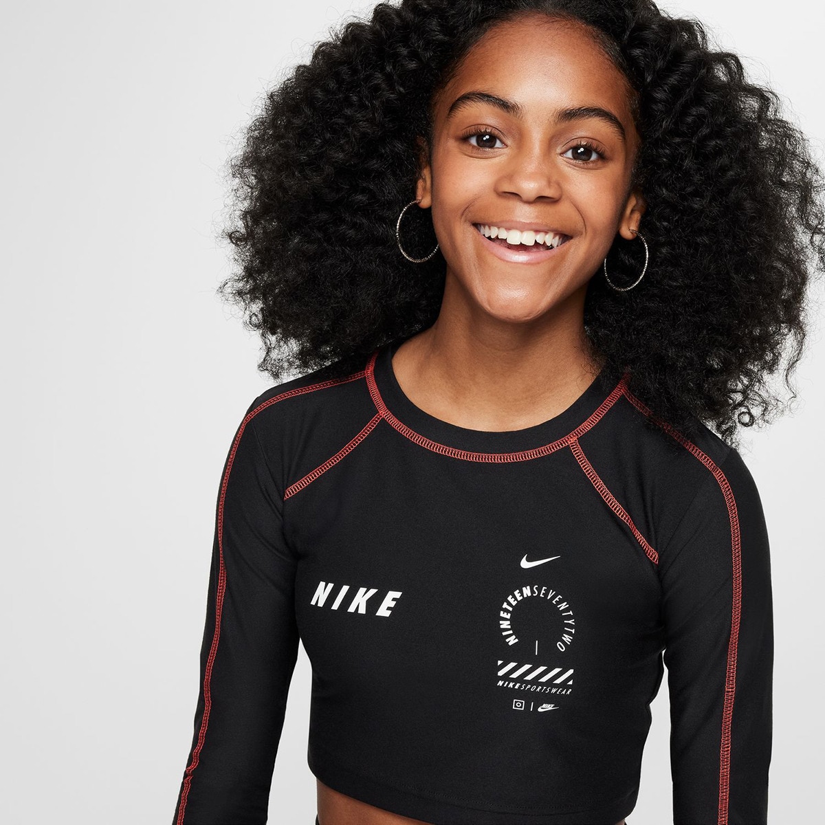 T-shirt de Criança Crop Top Preto-3