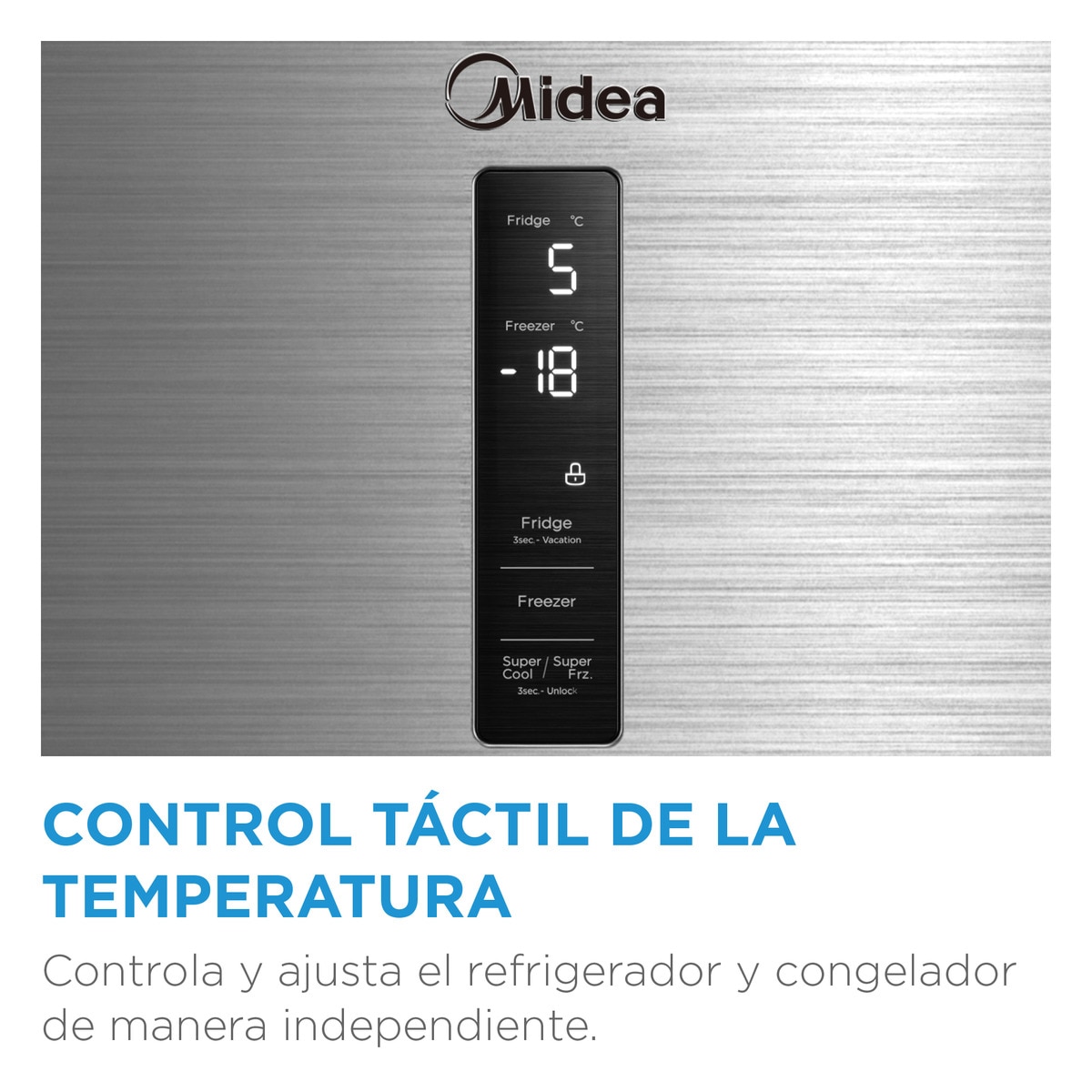 Frigorífico Combinado Midea MDRB521MGA46O Total No Frost e de 201 cm - Inox Inox-7