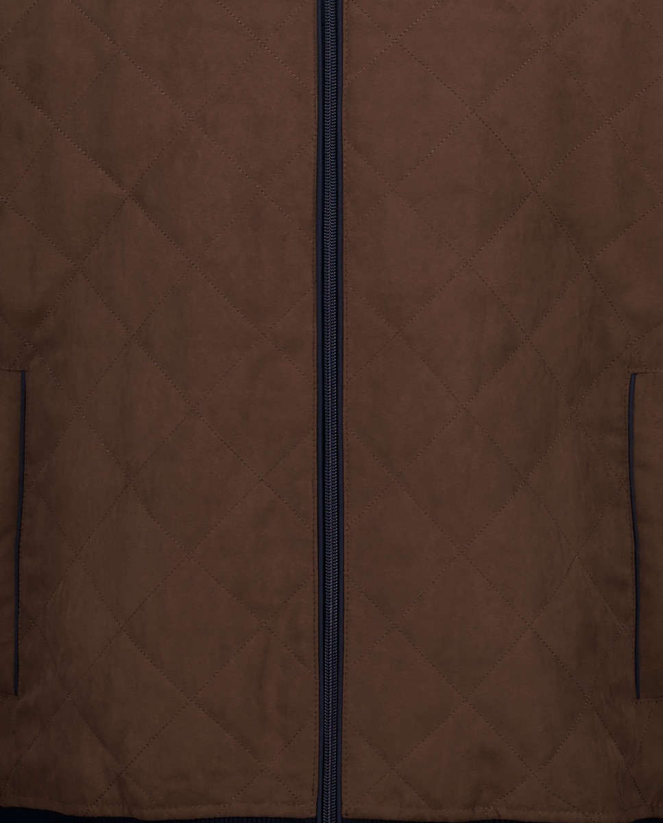 Blusão Clássico Combinado com Malha Azul-5