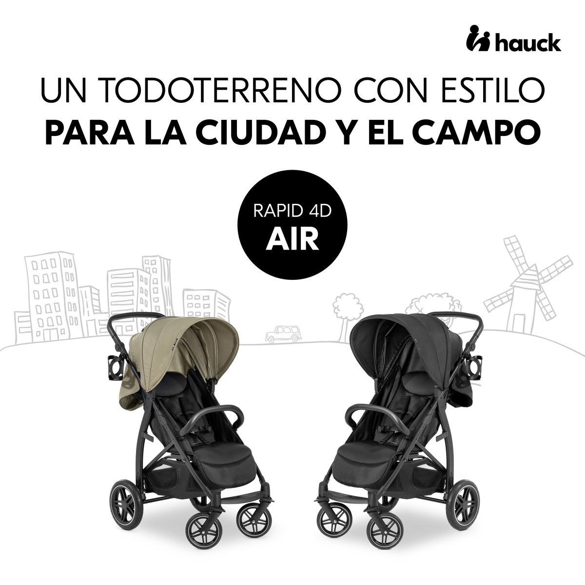 Carrinho de Passeio Todo-o-Terreno Rapid 4D Air Preto-2
